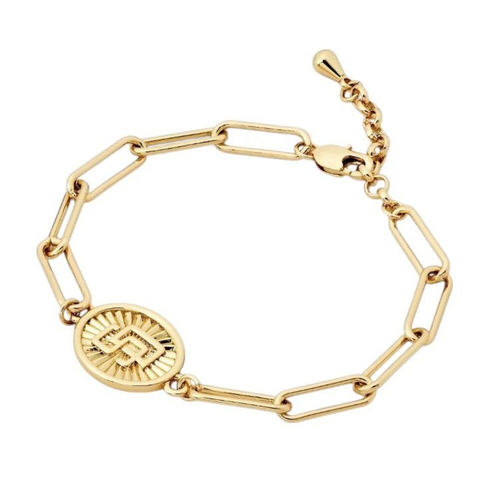 Bijoux Sport by Luv Aj MLB Gold Plated Brass Oval Coin Bracelet San Diego Padres
